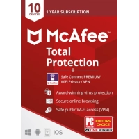 McAfee Total Protection 2026 + VPN | 10 Devices | 1 Year | Windows - Mac - Android - iOS