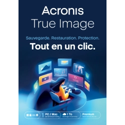 Acronis True Image Premium 2026 | 1 PC | 1 an | Sauvegarde Cloud de 1 To