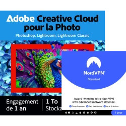 Plan photographie Adobe 1 To + NordVPN standard | 1 an