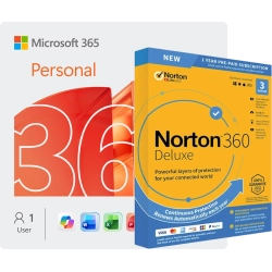 Microsoft 365 Personal + Norton 360 Deluxe | 3 Devices | 1 Year