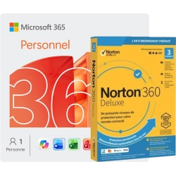 Microsoft 365 Personnel + Norton 360 Deluxe | 3 appareils | 1 an