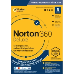 Norton 360 Deluxe | 5 Geräte | 1 Jahr | 2026 | 50 GB Cloud-Backup
