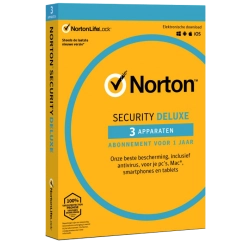 Norton Security Deluxe | 3 Apparaten | 1 Jaar | 2026 - Antivirus inbegrepen