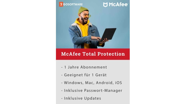 McAfee Total Protection 2026 | 1 Gerät | 1 Jahr | Windows - Mac - Android - iOS