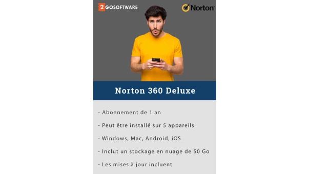 Jottacloud Personal illimité + Norton 360 Deluxe | 3 PC | 1 an