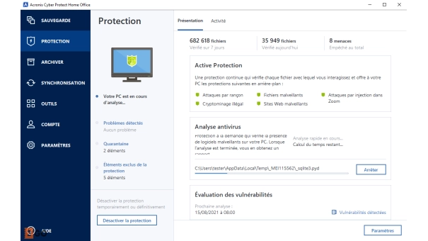 Acronis Cyber Protect Home Office Advanced 500 Go