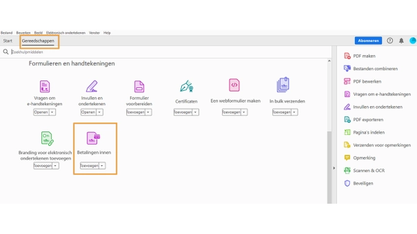 Adobe Acrobat-pro-betalingen-innen