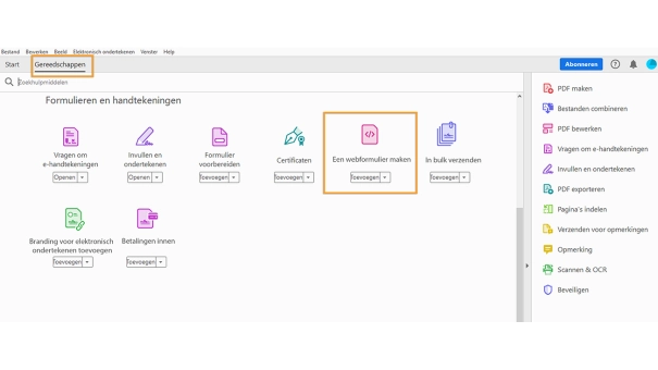 Adob Acrobat-pro-webformulier-maken