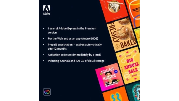Adobe Express Premium | 1 Year | Windows | Mac | Android | iOS