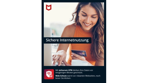 McAfee Total Protection 2026 + VPN | 10 Geräte | 1 Jahr | Windows - Mac - Android - iOS