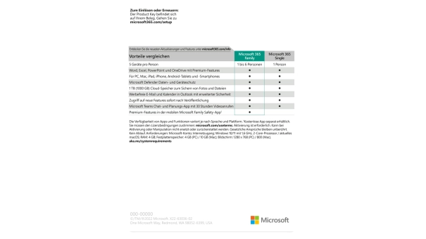 Microsoft 365 Family | 6 Benutzer - 1 Jahr | Inklusive Updates