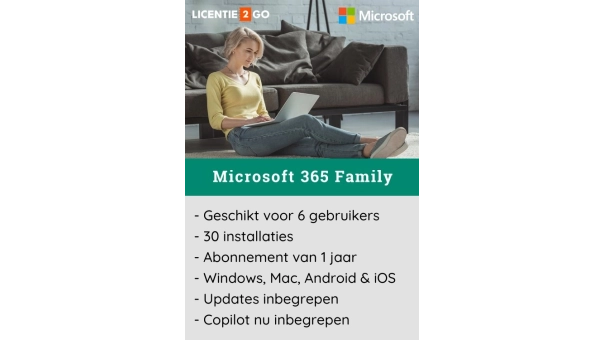 Microsoft 365 Family + McAfee Total Protection | 10 Apparaten | 1 jaar
