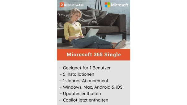 Microsoft 365 Single | 1 Benutzer - 1 Jahr | Mit Updates