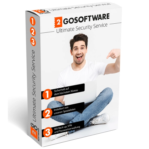 2GO Software Ultimate Security Service | 1 Benutzer | 1 Jahr | 2025 | Inkl. Backup, VPN & Sicherheit