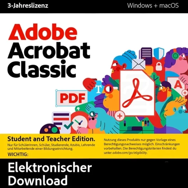 Adobe Acrobat Classic Schüler- & Lehrer-Edition | 1 Benutzer | 3 Jahre | Windows & macOS