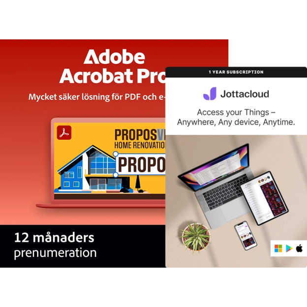 Adobe Acrobat Pro + Jottacloud Personal Obegränsat | 1 användare | 1 år