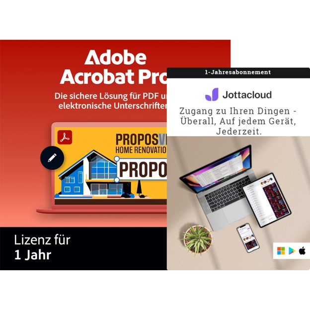 Adobe Acrobat Pro + Jottacloud Personal Unlimited | 1 Benutzer | 1 Jahr