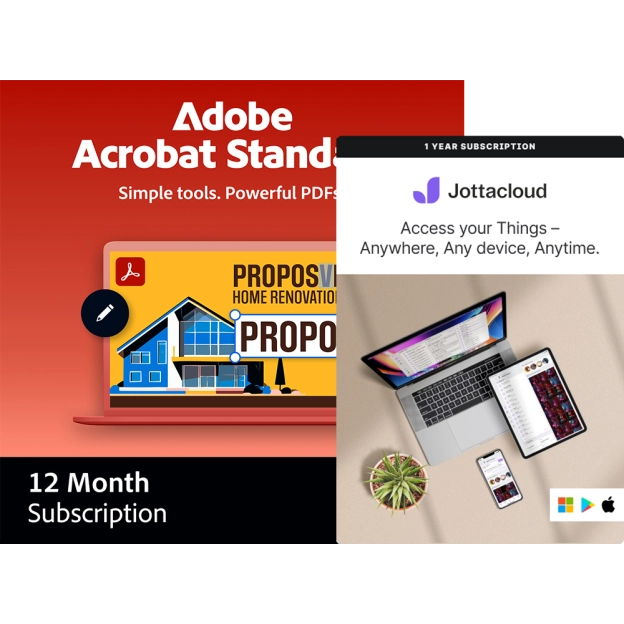 Adobe Acrobat Standard + Jottacloud Personal Unlimited | 1 User | 1 Year