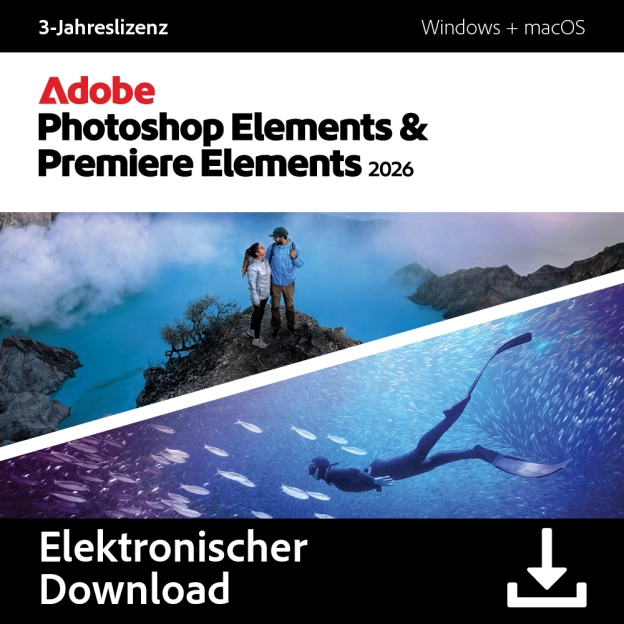 Adobe Photoshop Elements & Premiere Elements 2026 für Windows & MacOS