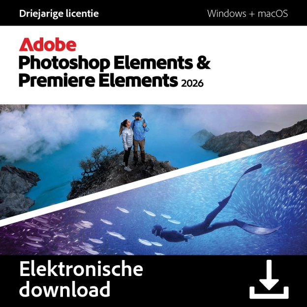 Adobe Photoshop Elements & Premiere Elements 2026 voor Windows & MacOS