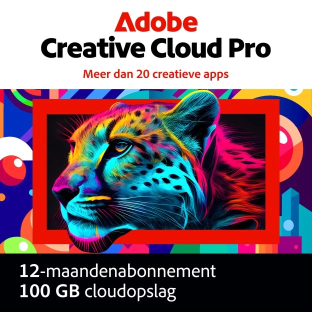 Adobe Creative Cloud Pro (alle apps) | Abonnement | 1 Jaar | 100 GB Cloud