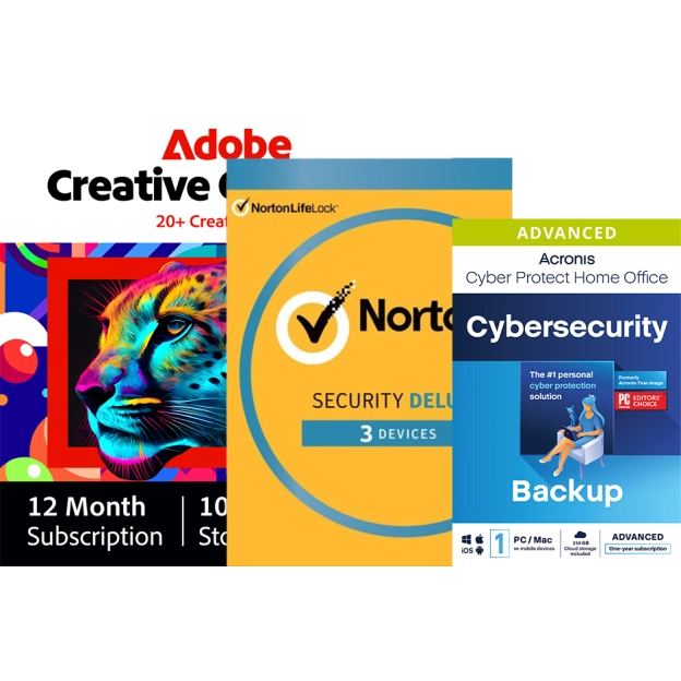 Adobe Creative Cloud Pro (all apps) + Norton Security Deluxe + Acronis Advanced