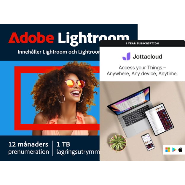 Adobe Lightroom CC + Jottacloud Personal Unlimited | 1 användare | 1 år