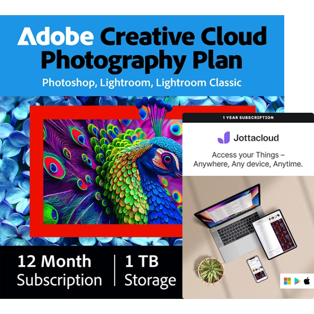Adobe Photography Plan 1 TB + Jottacloud Home | 5 users | 1 Year