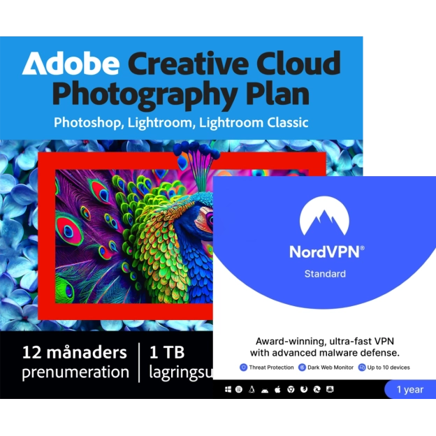 Adobe Fotografi Plan 1 TB + NordVPN standard | 1 År
