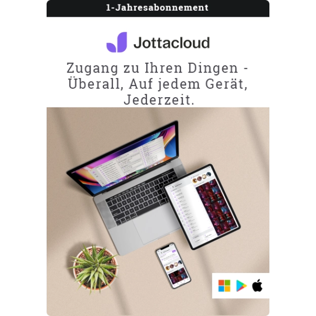 Jottacloud Personal Unlimited | 1 Benutzer | 1 Jahr | Unbegrenzter Cloud-Speicher | Schnelle Synchronisation zwischen deinen Geräten