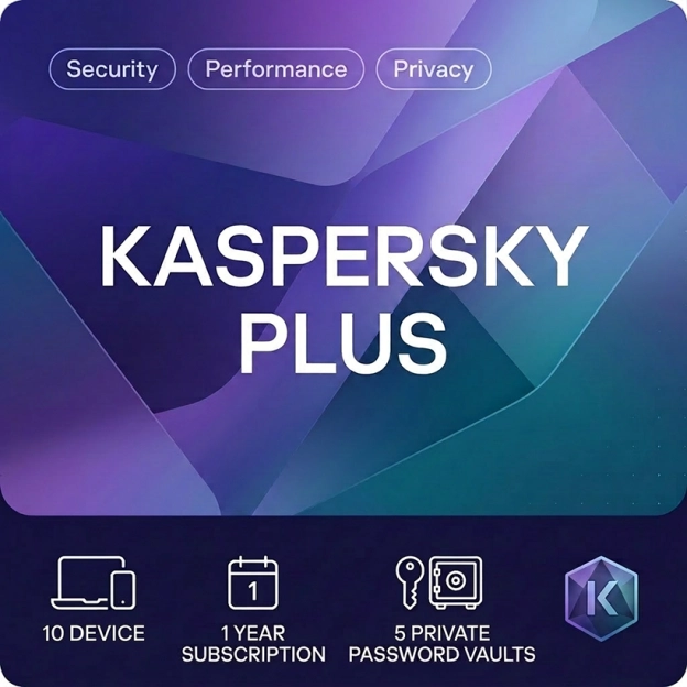 Kaspersky Plus | 10 Devices | 1 Year | 2026