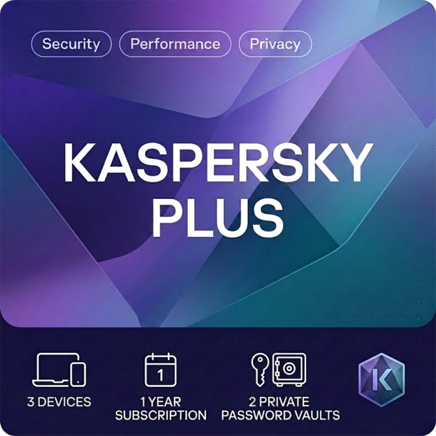 Kaspersky Plus | 3 Devices | 1 Year | 2026