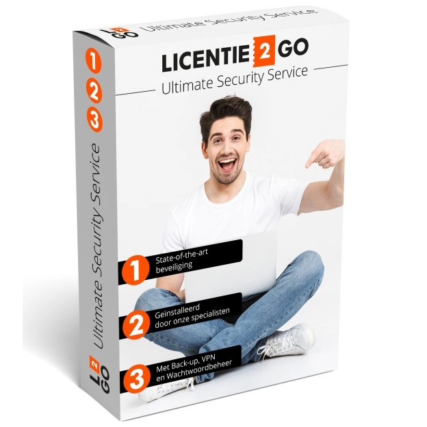 Licentie2GO Ultimate Security Service | 1 Gebruiker | 1 jaar | 2025 | Incl. Back-up, VPN & Security