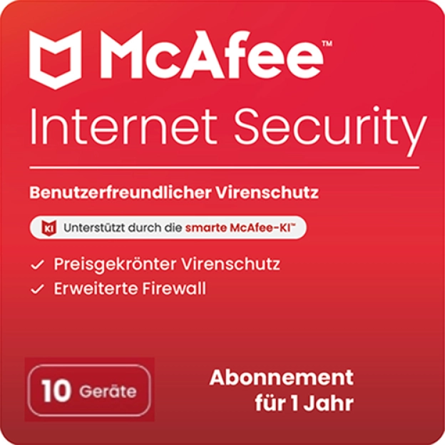 McAfee Internet Security 2026 | 10 Geräte | 1 Jahr | Windows - Mac - Android - iOS