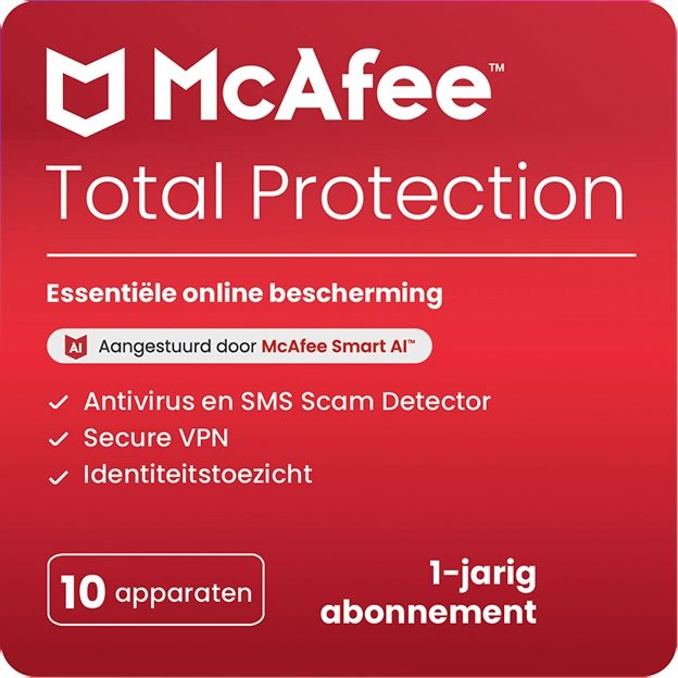 McAfee Total Protection 2026 | 10 Apparaten | 1 Jaar | Windows - Mac - Android - iOS
