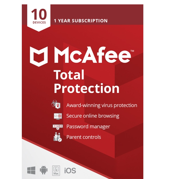 McAfee Total Protection 2026 | 10 Devices - 1 Year | Windows - Mac - Android - iOS