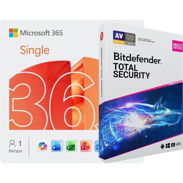 Microsoft 365 Single + Bitdefender Total Security | 5 Geräte | 1 Jahr