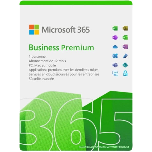 Microsoft 365 Business Premium | Abonnement annuel | 1 utilisateur | 15 appareils