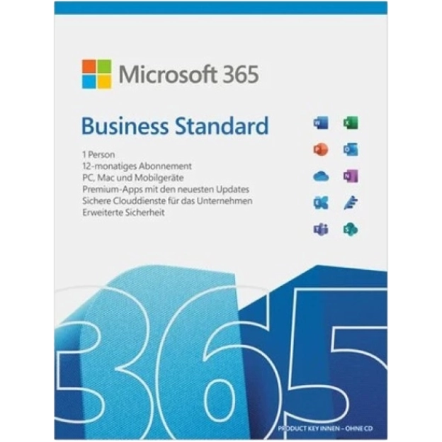 Microsoft 365 Business Standard | Jahresabonnement | 1 Benutzer | 15 Geräte