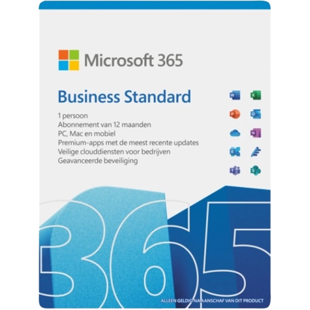 Microsoft 365 Business Standard | Jaarabonnement | 1 Gebruiker | 15 Apparaten