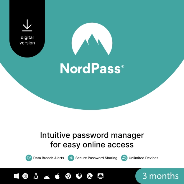 NordPass Premium Password Manager | 1 User | 3 Months | Windows | Mac | Android | iOS