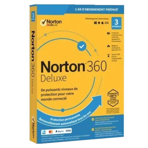 Norton 360 Deluxe | 3 Appareils | 1 An + Jottacloud Personal Unlimited | 3 Mois | Sauvegarde illimitée dans le nuage