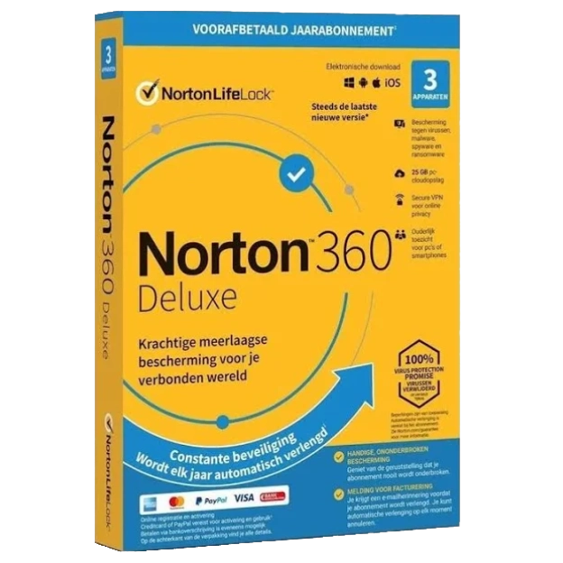 Norton 360 Deluxe | 3 Apparaten | 1 Jaar  + Jottacloud Personal Unlimited | 3 Maanden | Onbeperkte cloud backup