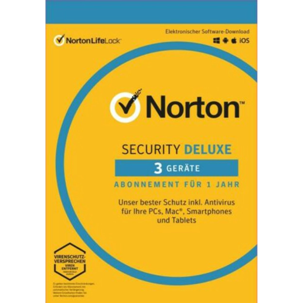 Norton Security Deluxe | 3 Geräte | 1 Jahr | 2026 - Virenschutz inklusive
