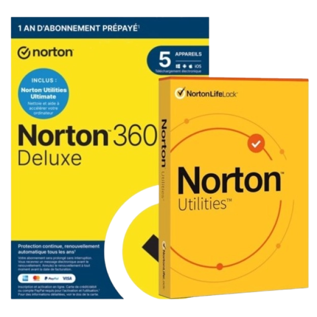 Norton 360 Deluxe avec Norton Utilities Ultimate | 2026 | 5 Appareils | 1 An