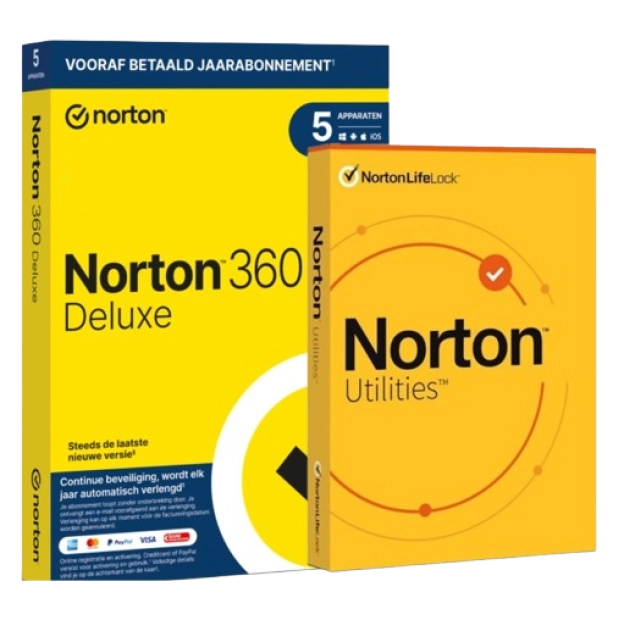 Norton 360 Deluxe met Norton Utilities Ultimate | 2026 | 5 Apparaten | 1 Jaar