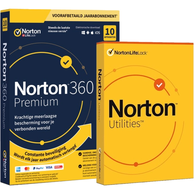 Norton 360 Premium met Norton Utilities Ultimate | 2026 | 10 Apparaten | 1 Jaar