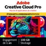 Adobe Creative Cloud Pro (toutes les applications) Student & Teacher Edition | Abonnement | 1 an | 100 GB Cloud