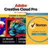 Adobe Creative Cloud Pro (all apps) Student & Teacher Edition + Norton Security Deluxe | 3 Devices
