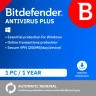 Bitdefender Antivirus Plus 2026 | 1 Apparaat | 1 jaar | Automatische verlenging | UK editie